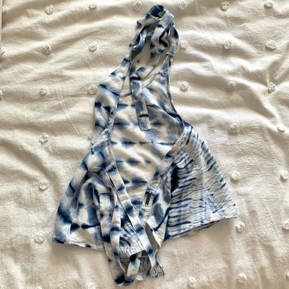 Billabong Festival Vibes Blue Tie-Dye Halter Top - Picture 8 of 10